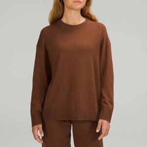 Lululemon Brown Cotton Cashmere Blend Crewneck Sweater